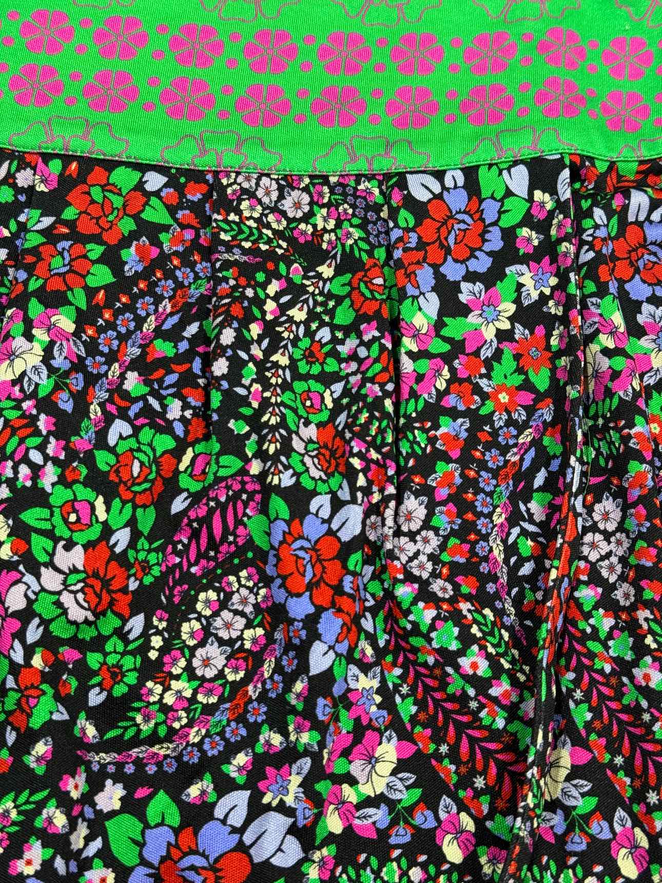BLUMARINE Green & Pink Floral Size US 0 Mini Skirt