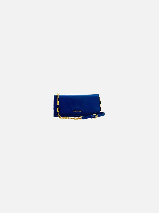 MIU MIU Wallet on Chain Royal Blue Shoulder Bag