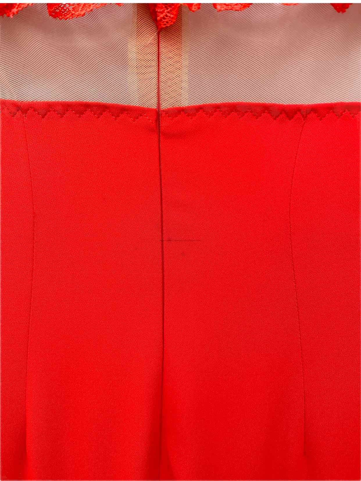 ALESSANDRA RICH Lace Top Red Size XSmall Long Dress