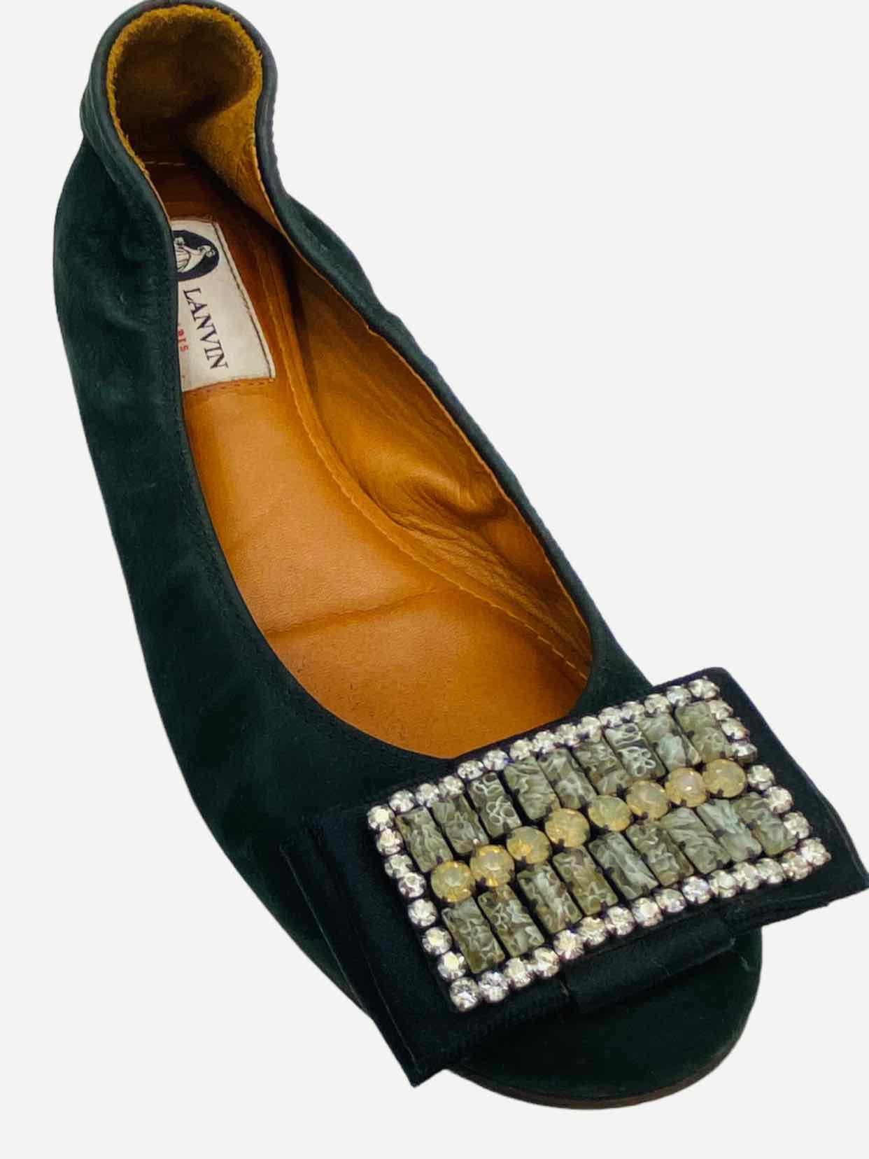 Pre - loved LANVIN Black Ballerinas 38 at Reems Closet