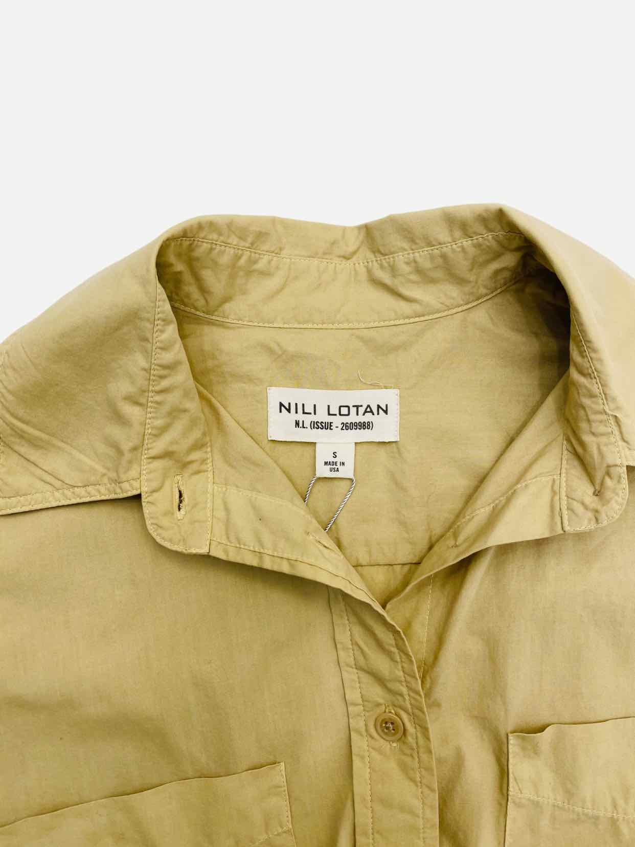 NILI LOTAN Oversized Beige Size Small Shirt