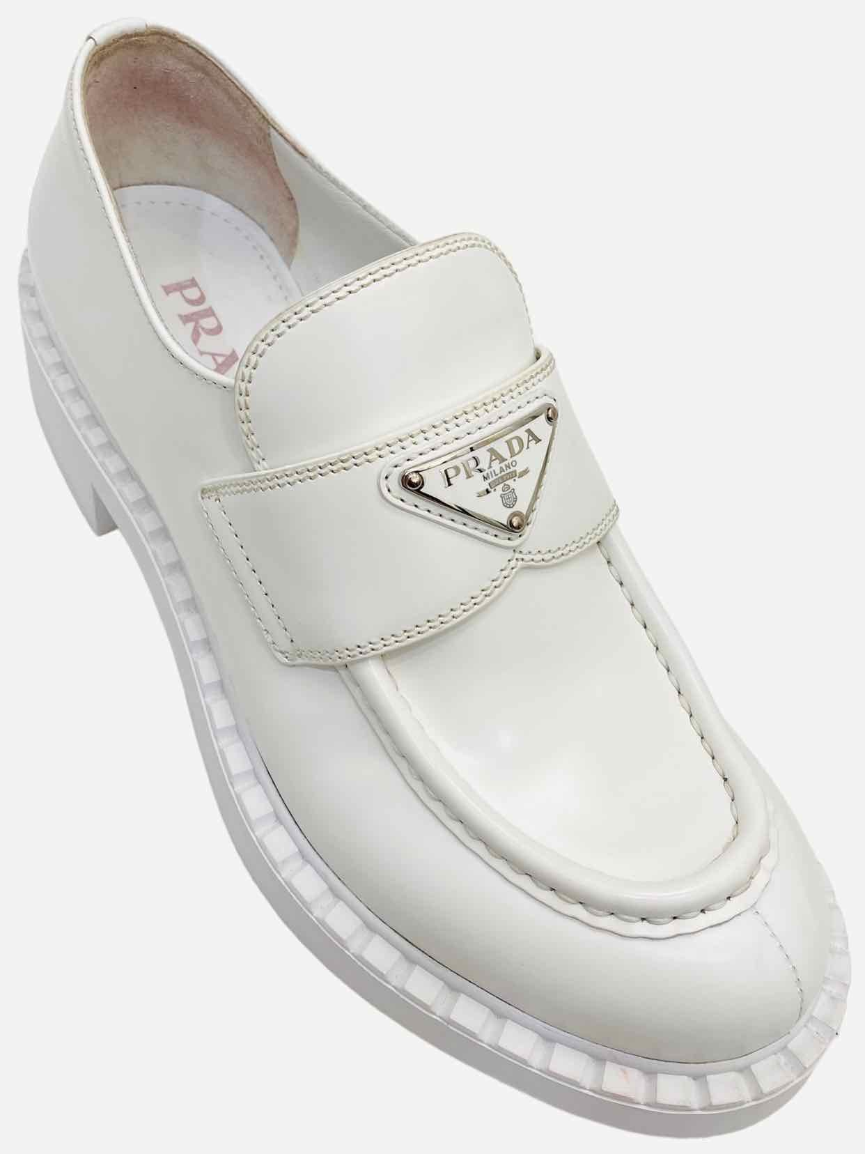 PRADA Slip On White Size EU 37.5 Loafers