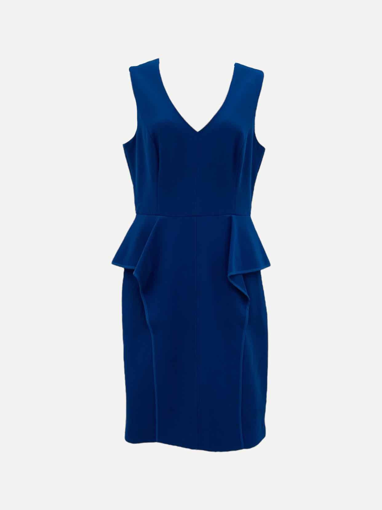 halston heritage navy blue dress HALSTON HERITAGE Navy Blue Size US 8 Knee Length Dress