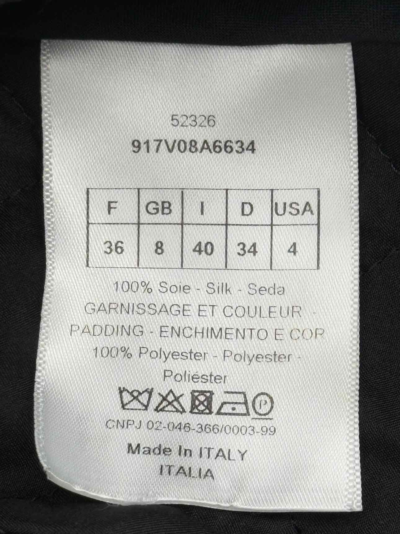 CHRISTIAN DIOR Black Quilted Size US 4 Jacket