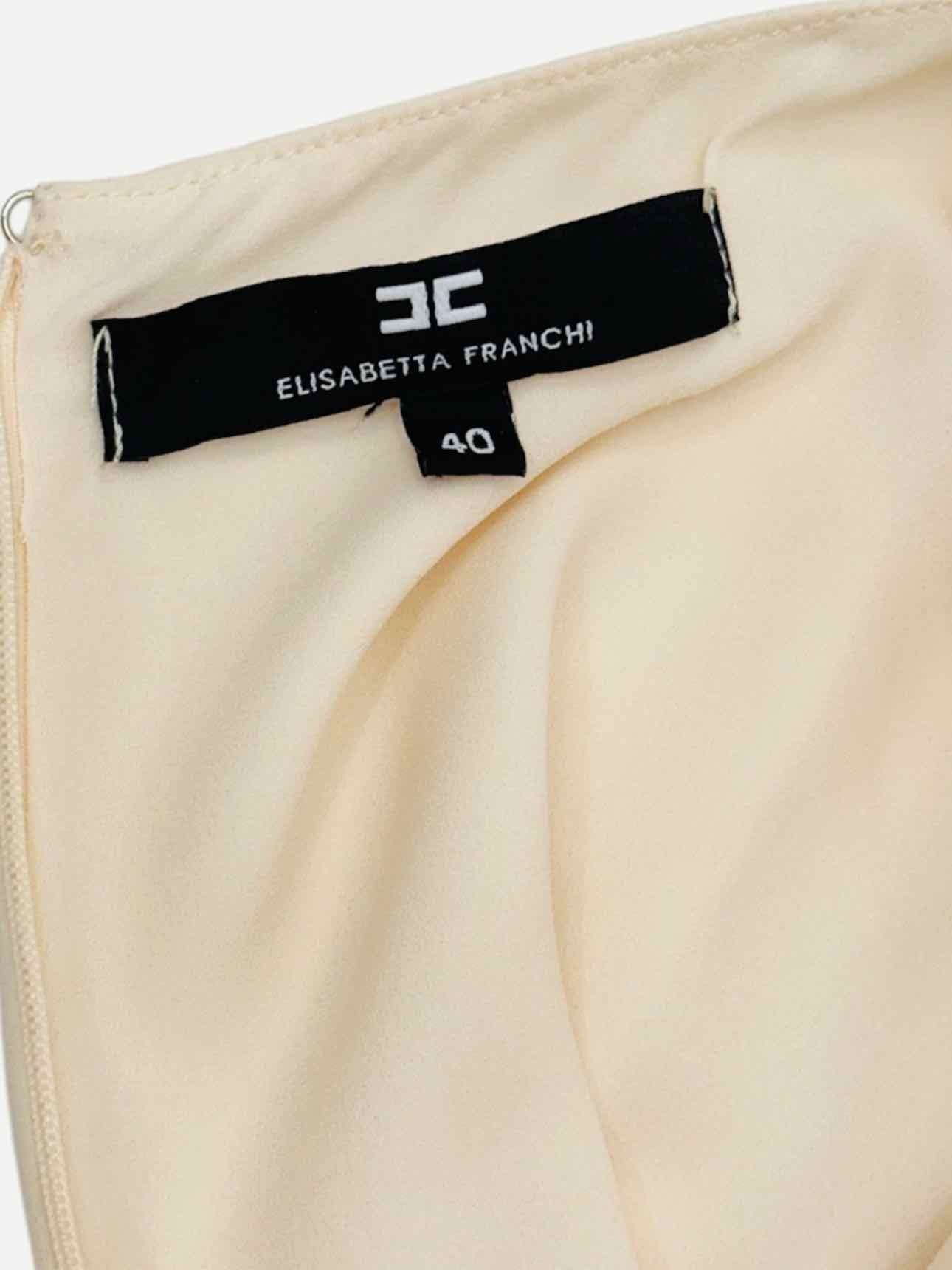 ELISABETTA FRANCHI Beige Quilted Size US 4 Short Dress