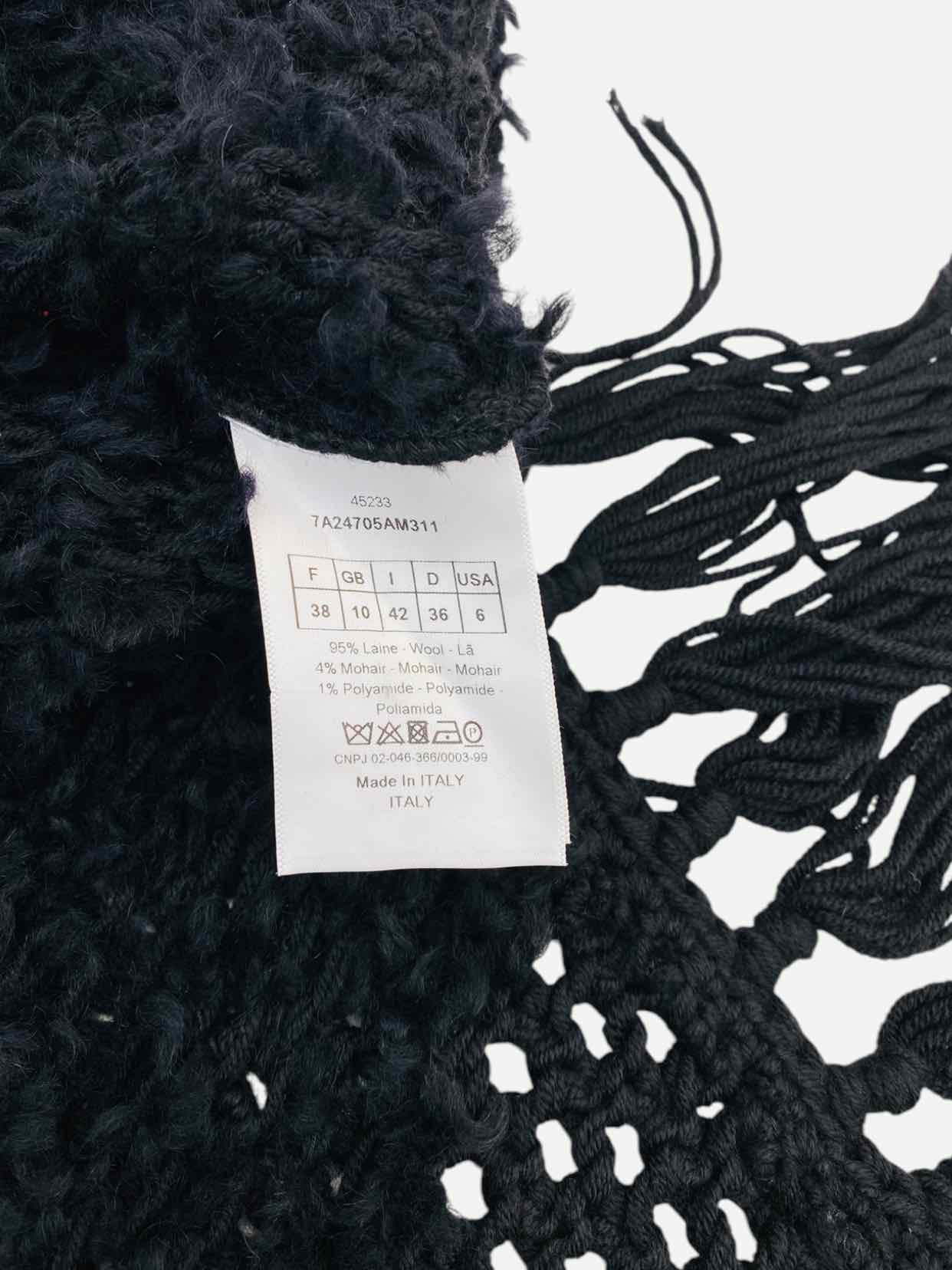 CHRISTIAN DIOR Knitted Black Size US 6 Coat