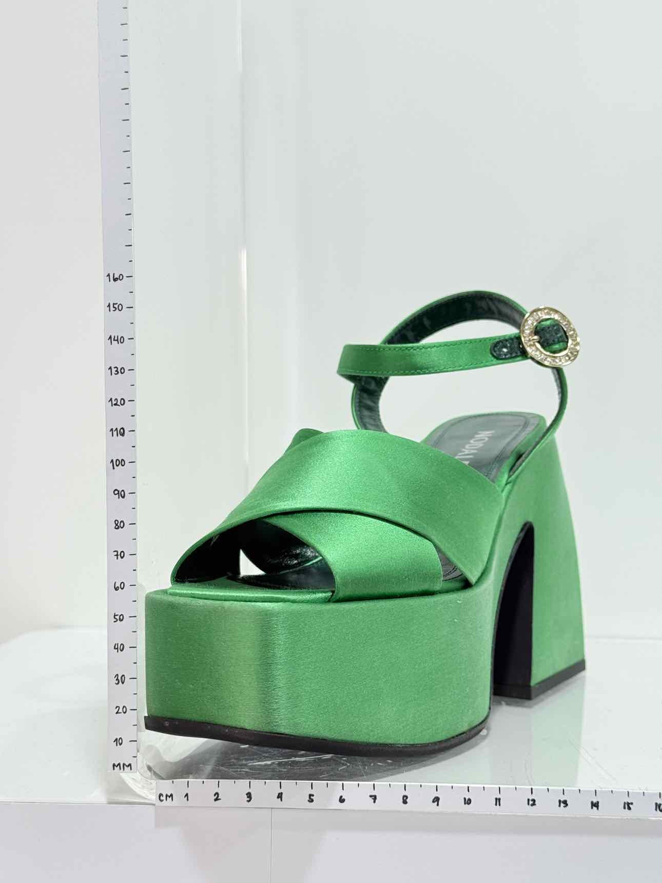NODALETO Bulla Joni Green Size EU 38.5 Heeled Sandals