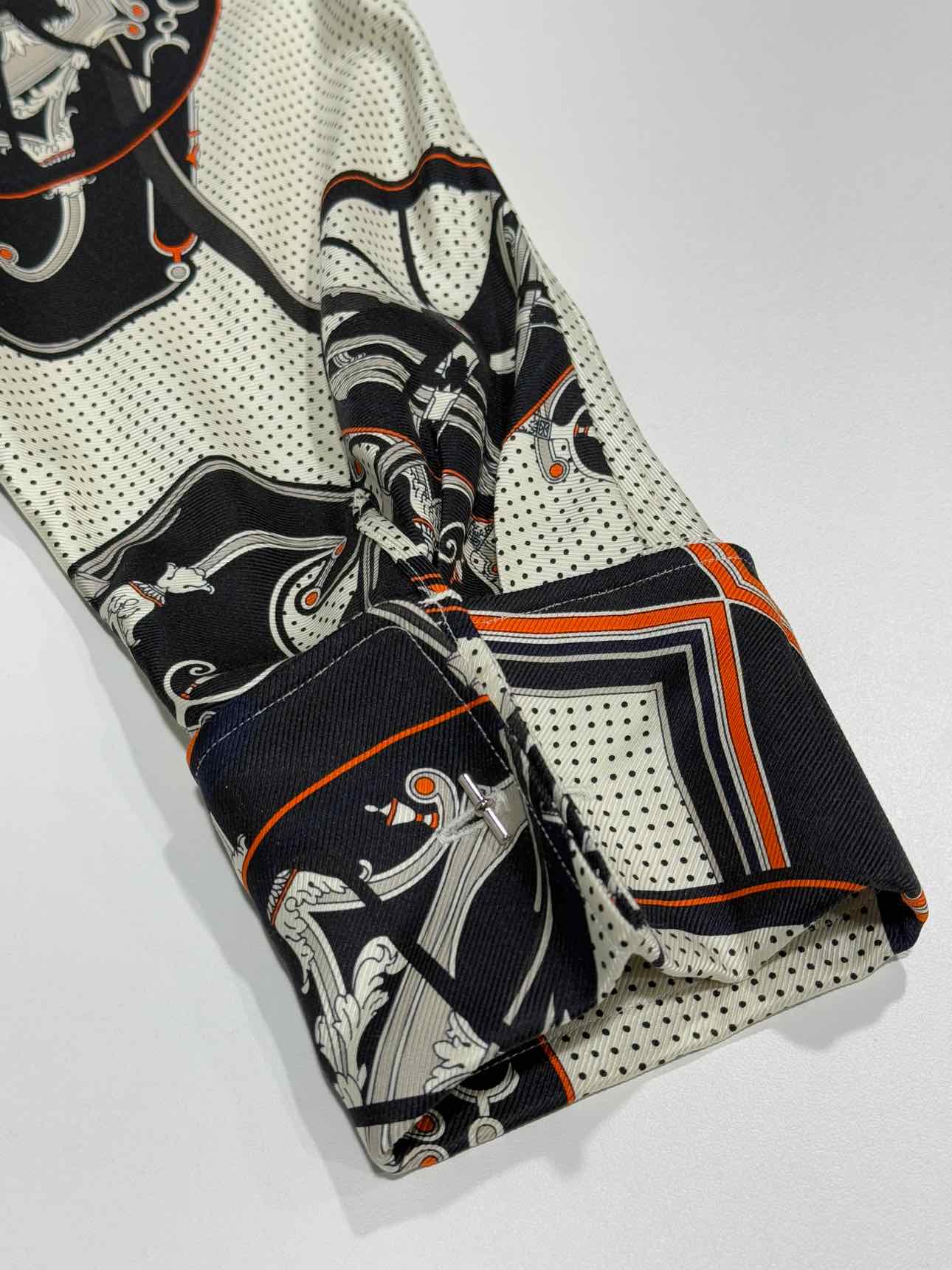 HERMES White Multicolor Size US 2 Knee Length Dress