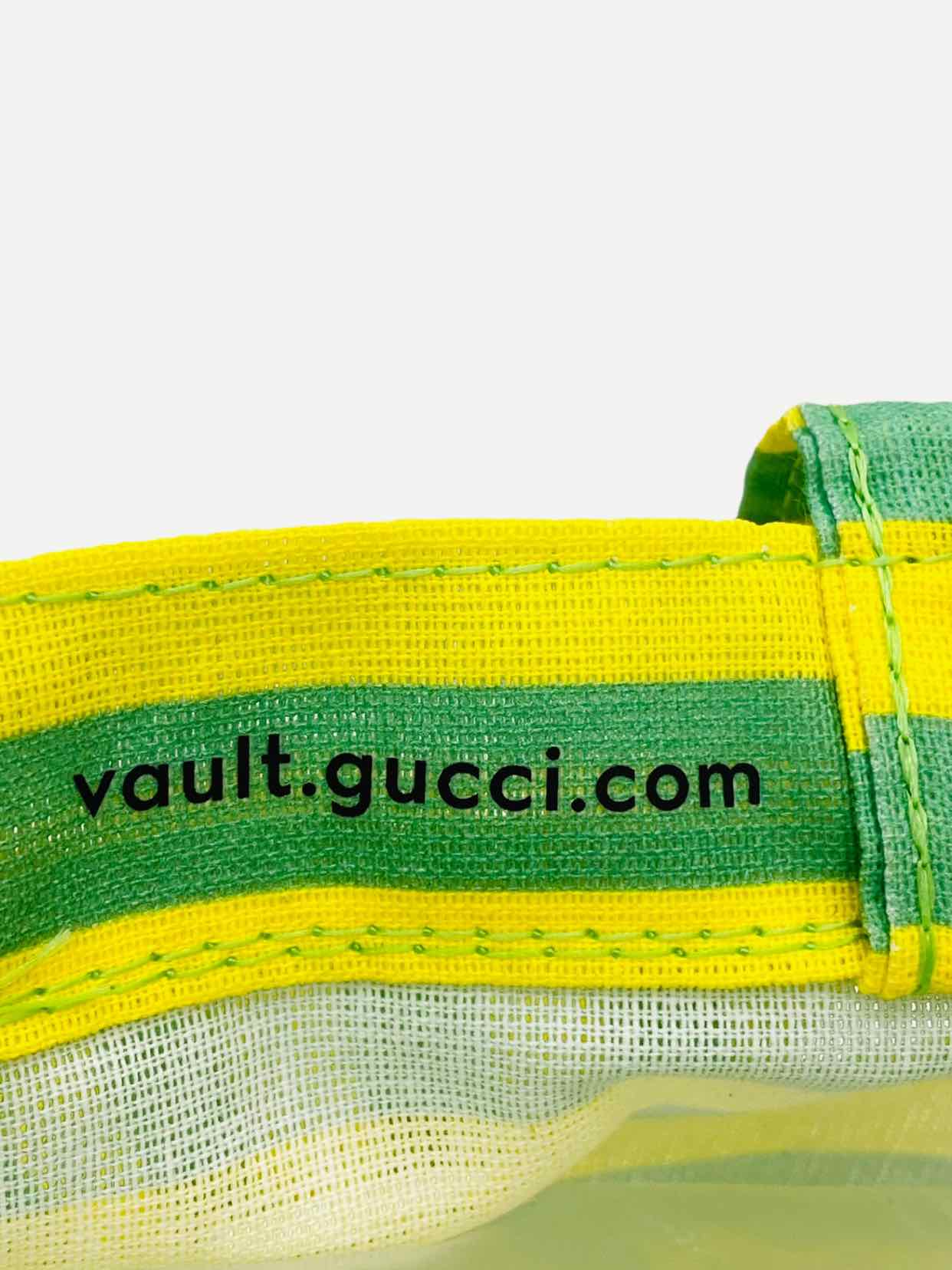 GUCCI X VAULT Yellow & Green Striped Tote Bag