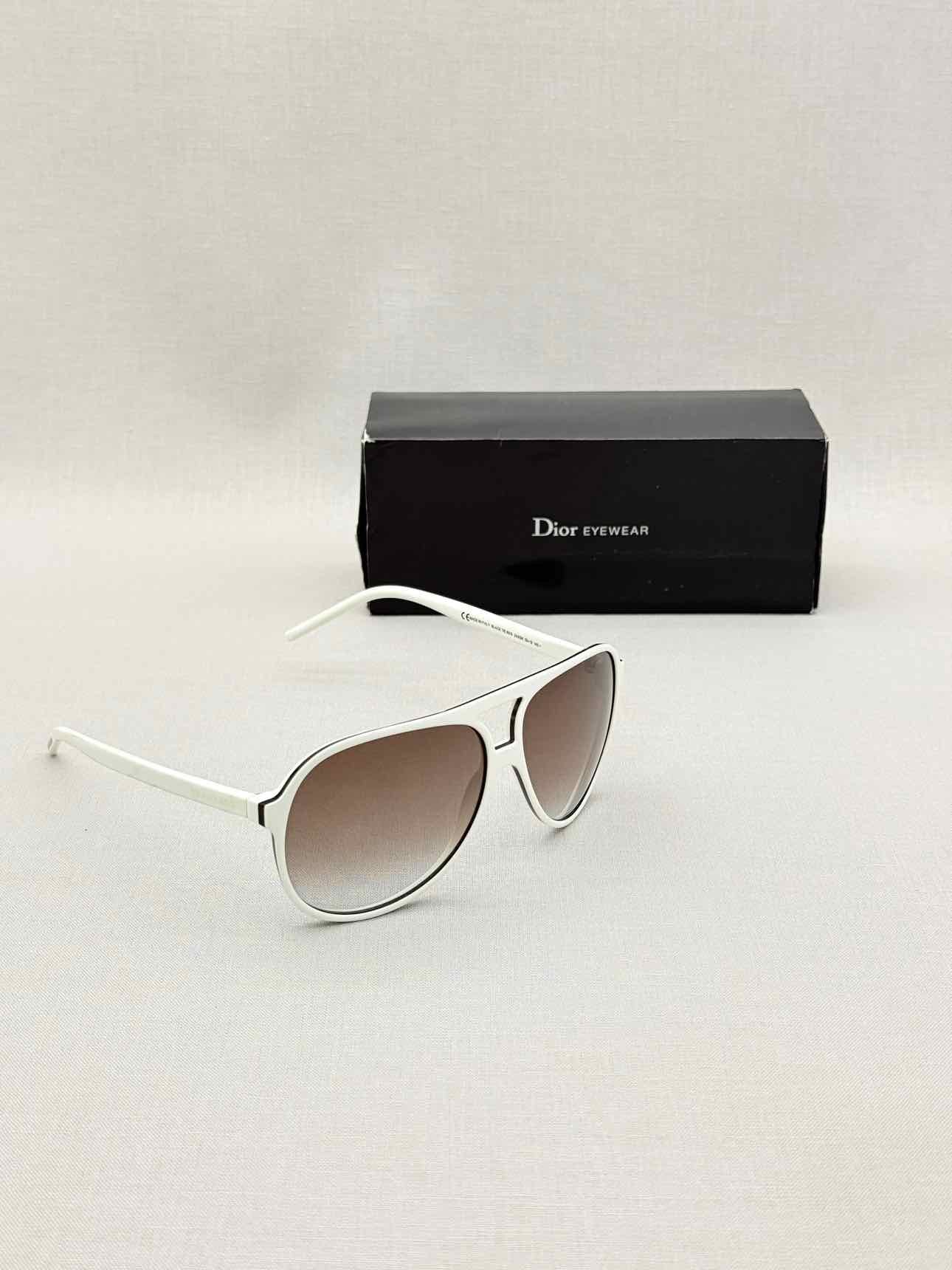 DIOR HOMME White & Black Sunglasses