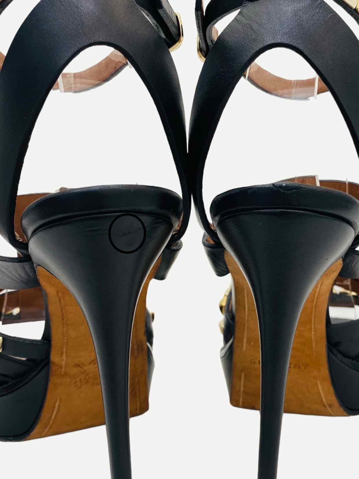 GIVENCHY Ankle Strap Black Size EU 37 Heeled Sandals