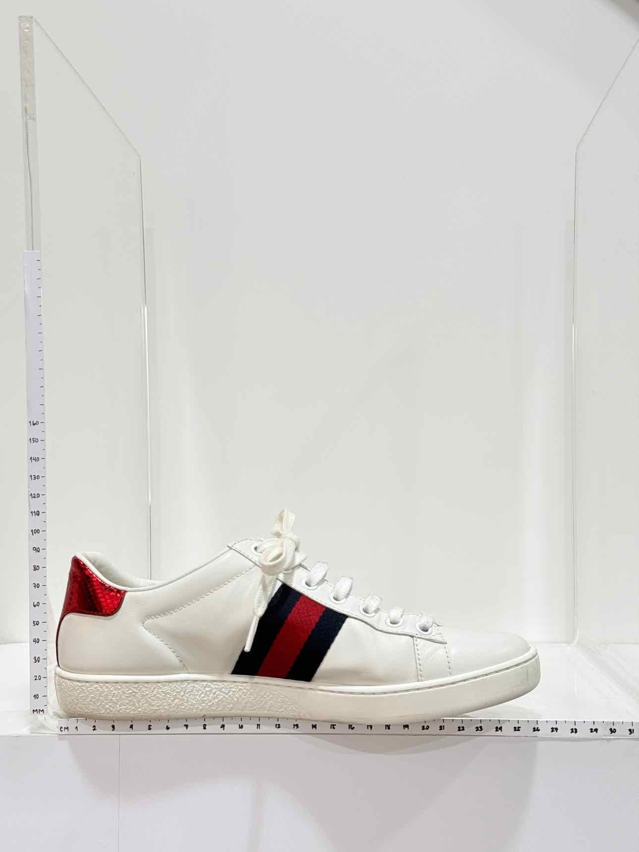 GUCCI Snake Ace White Embellished Size EU 37.5 Sneakers