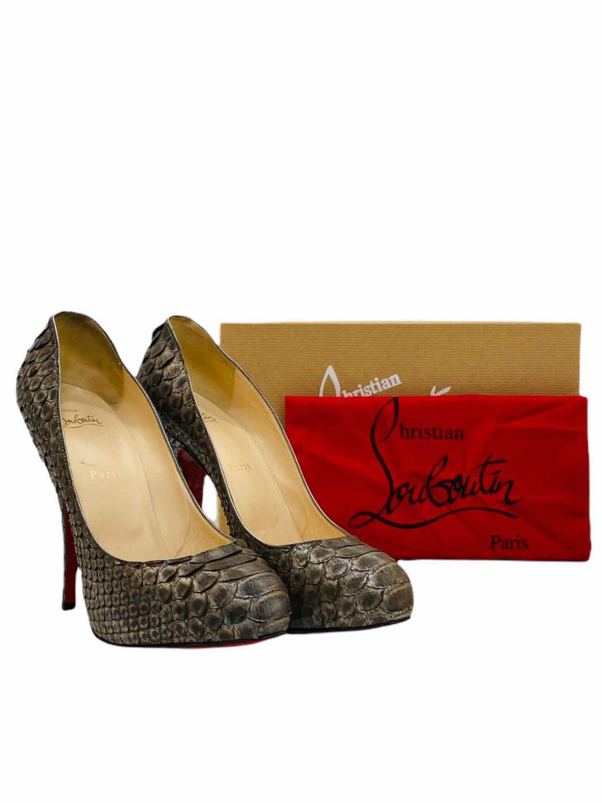 Pre - loved CHRISTIAN LOUBOUTIN Metallic Bronze Pumps 39.5 at Reems Closet