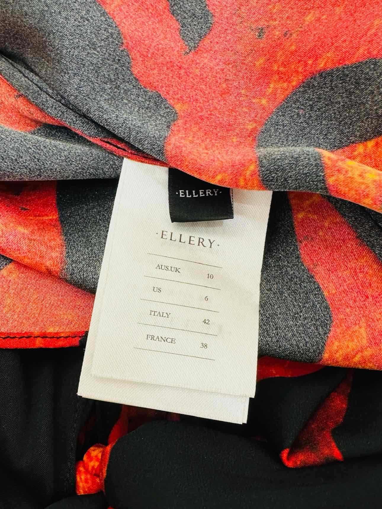 ELLERY Kabukimono Black & Red Size US 6 Midi Dress