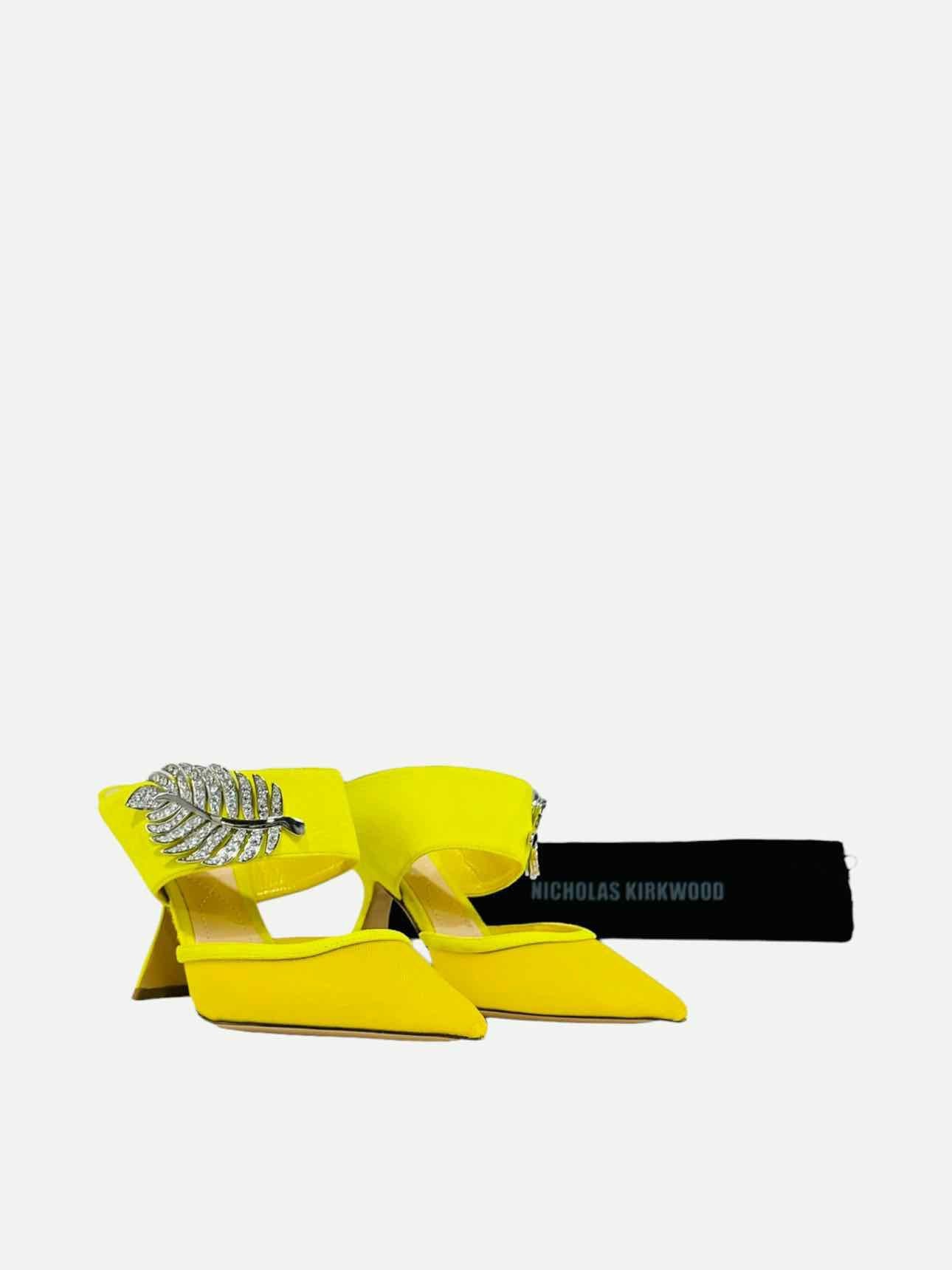 NICHOLAS KIRKWOOD Monstera Neon Yellow Size EU 36 Mules