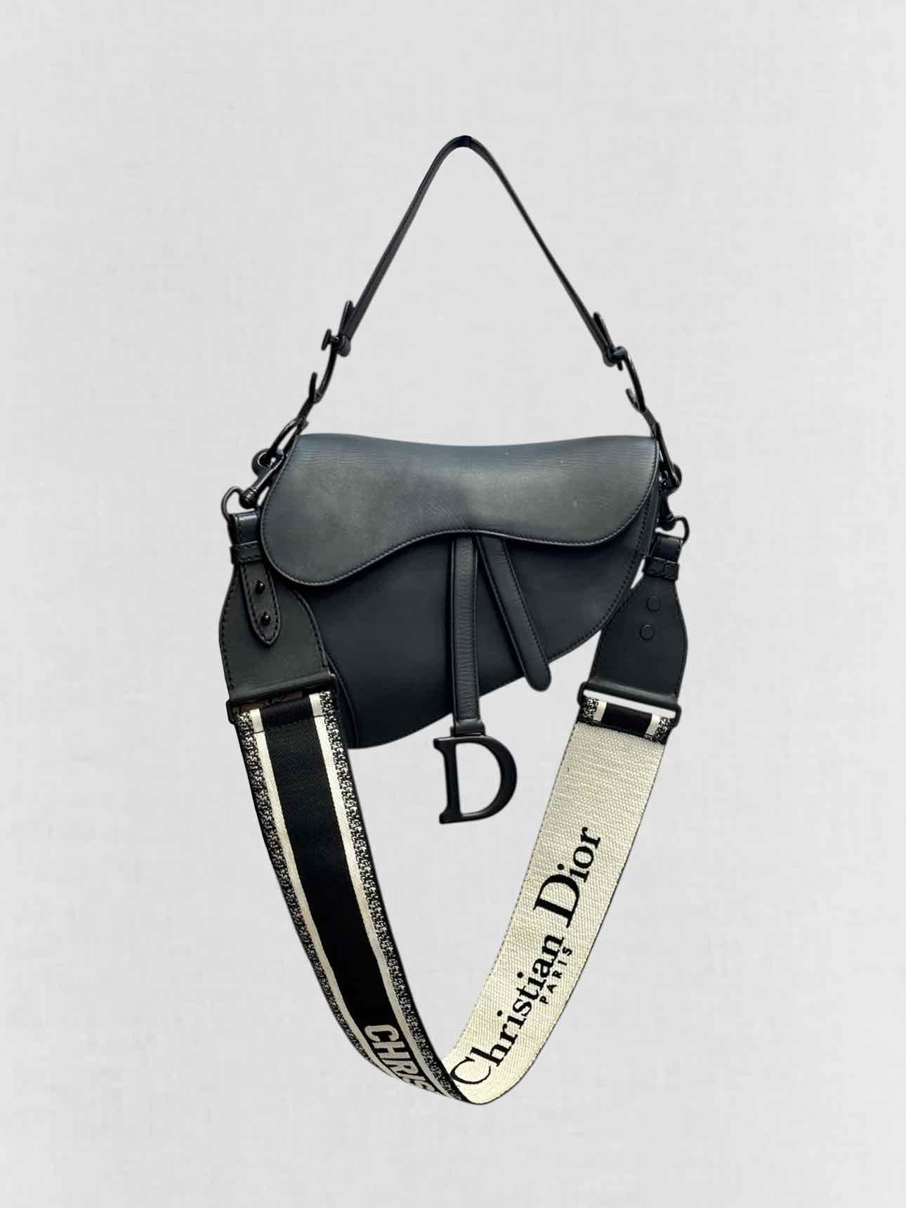 CHRISTIAN DIOR Ultra Matte Black Saddle Bag - Reems Closet
