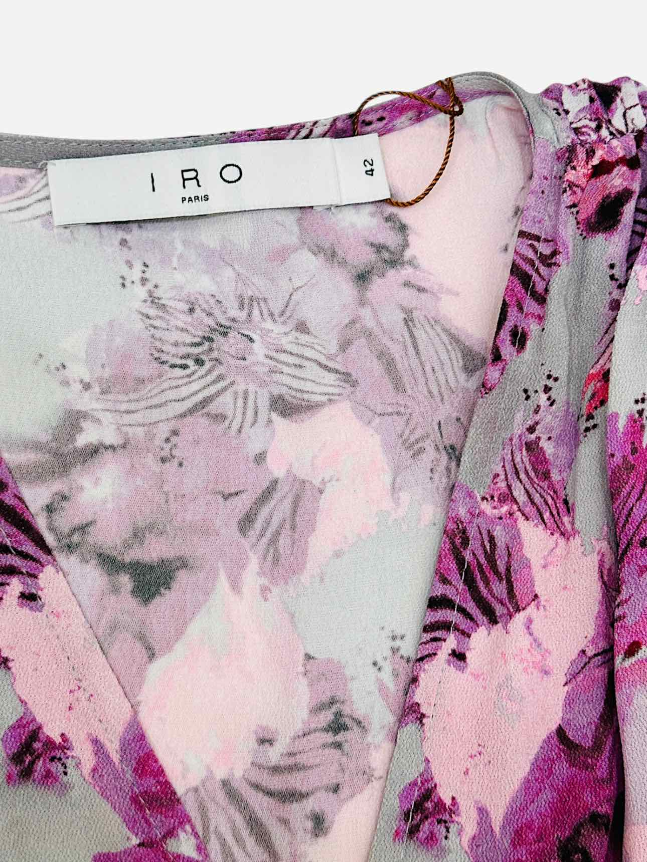 IRO Wrap Effect Pink & Grey Size US 6 Short Dress