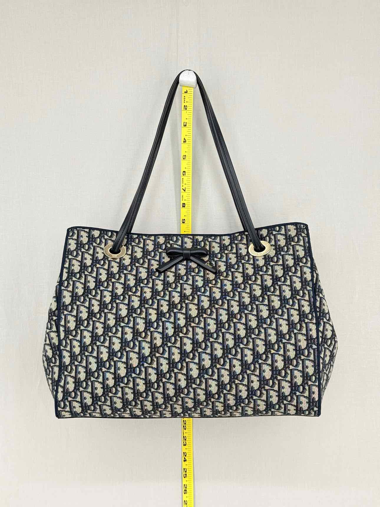 DIOR Promenade Blue & Beige Oblique Jacquard Tote Bag