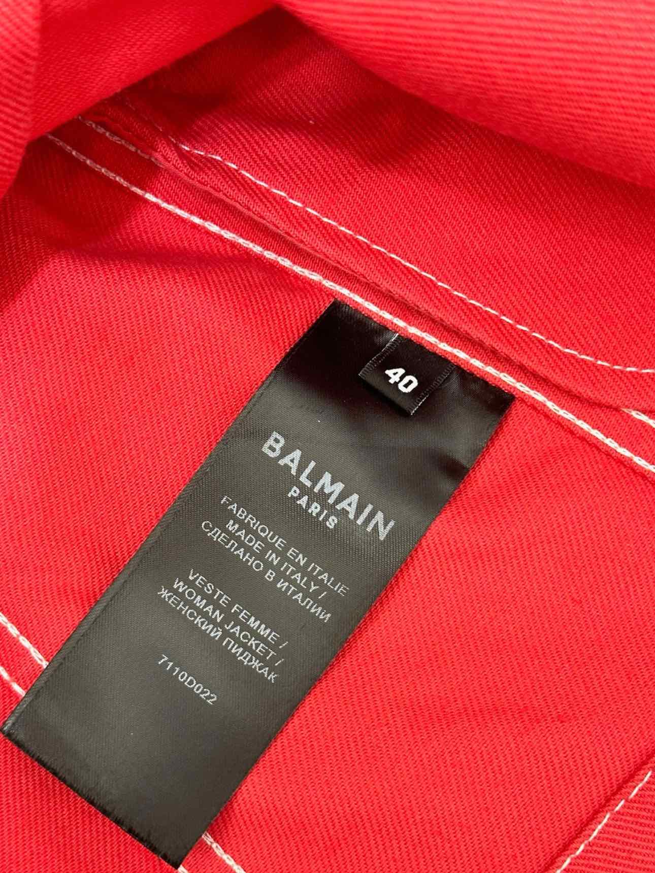 BALMAIN Double Breasted Red Size US 4 Jacket