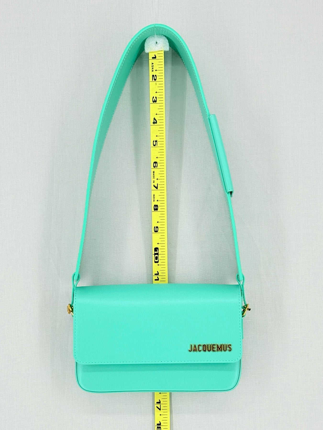 JACQUEMUS Le Carinu Turquoise Shoulder Bag