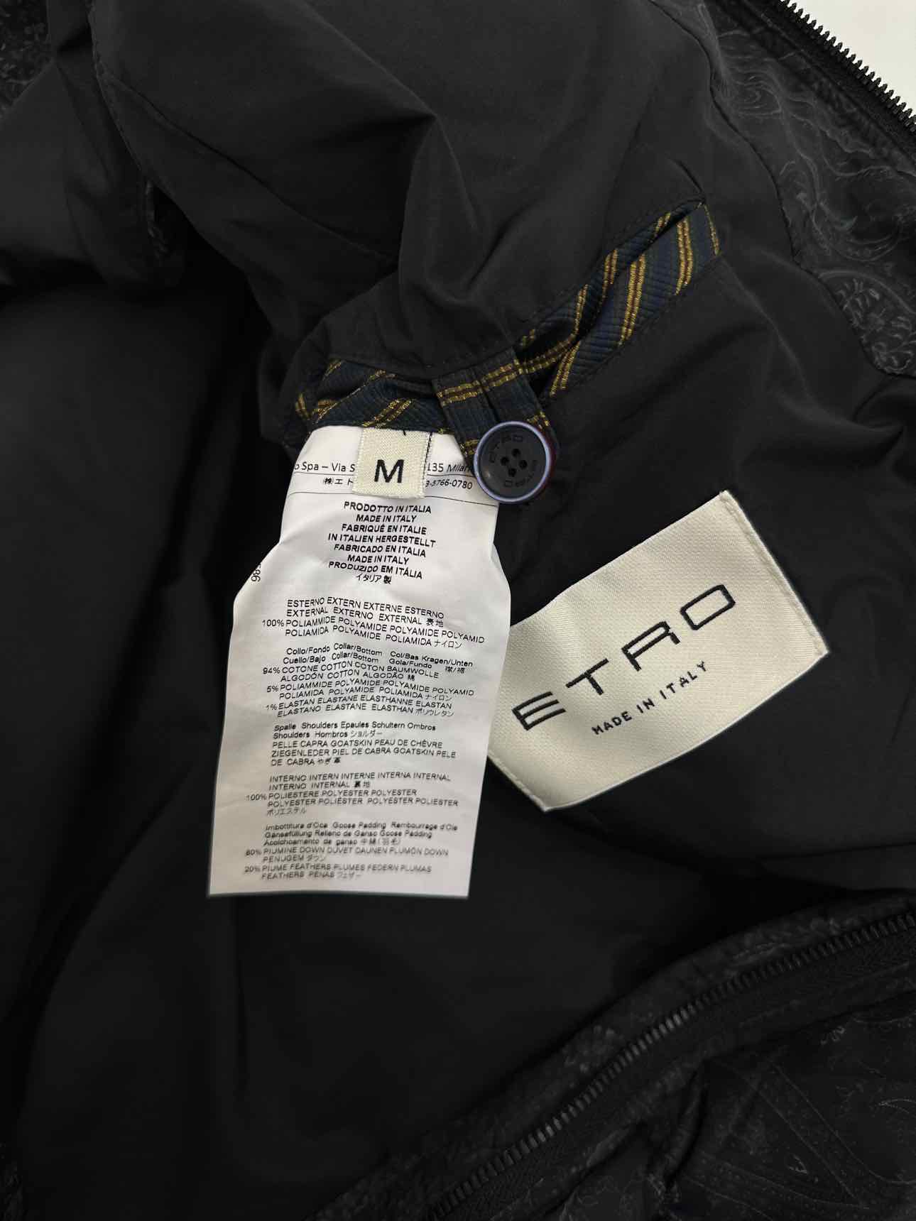 ETRO Puffer Black Multicolor Size Medium Gilet