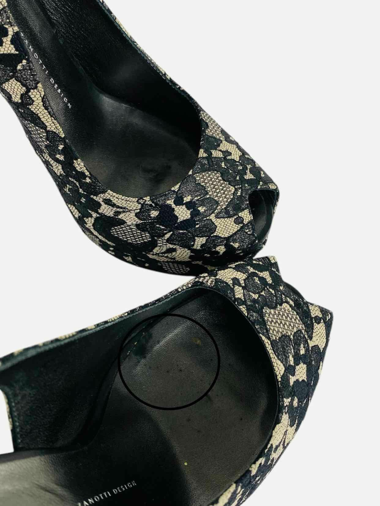 GUISEPPE ZANOTTI Black & Beige Size EU 41 Slingbacks