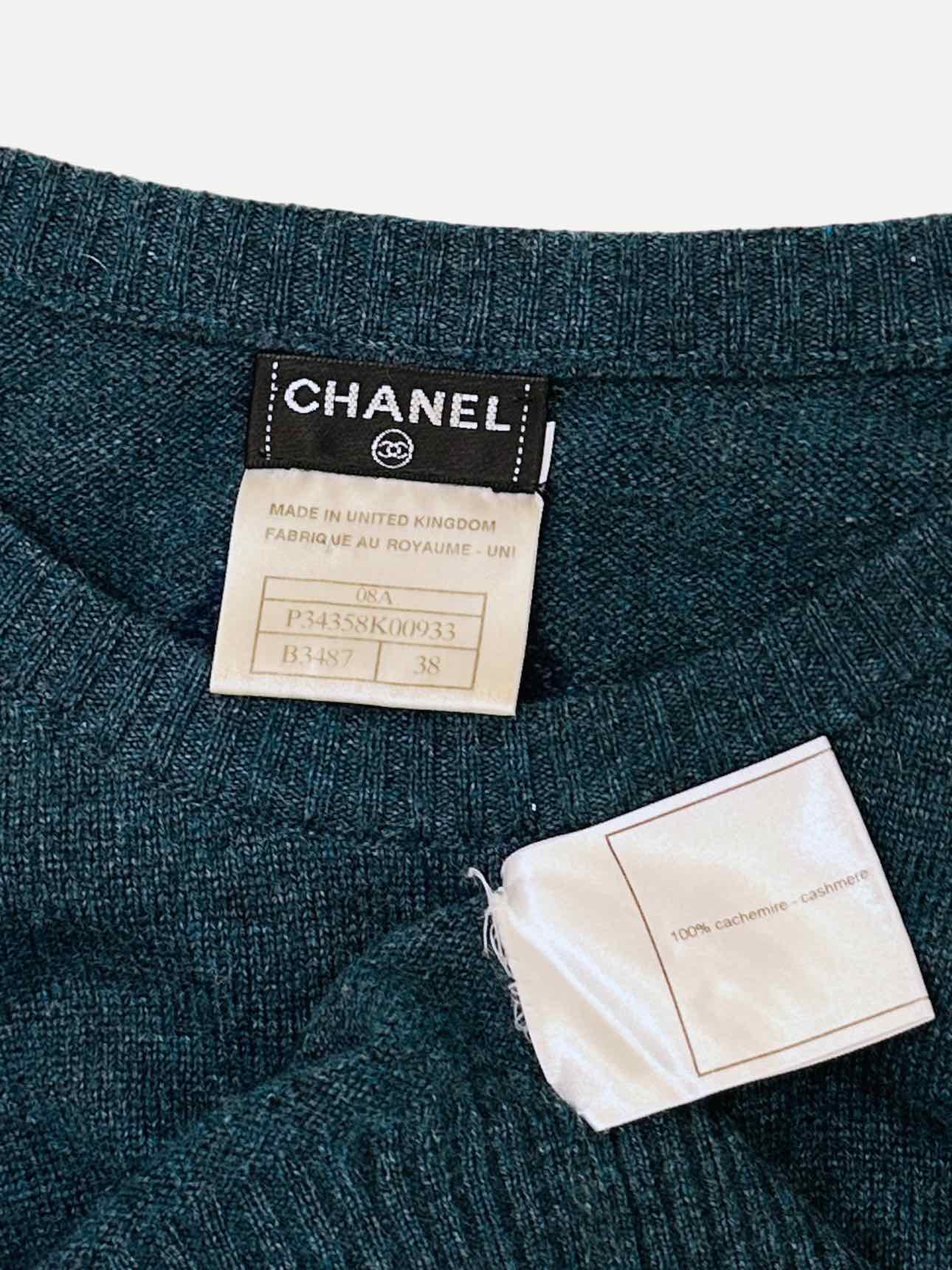 CHANEL Knit Green Size US 2 Short Dress