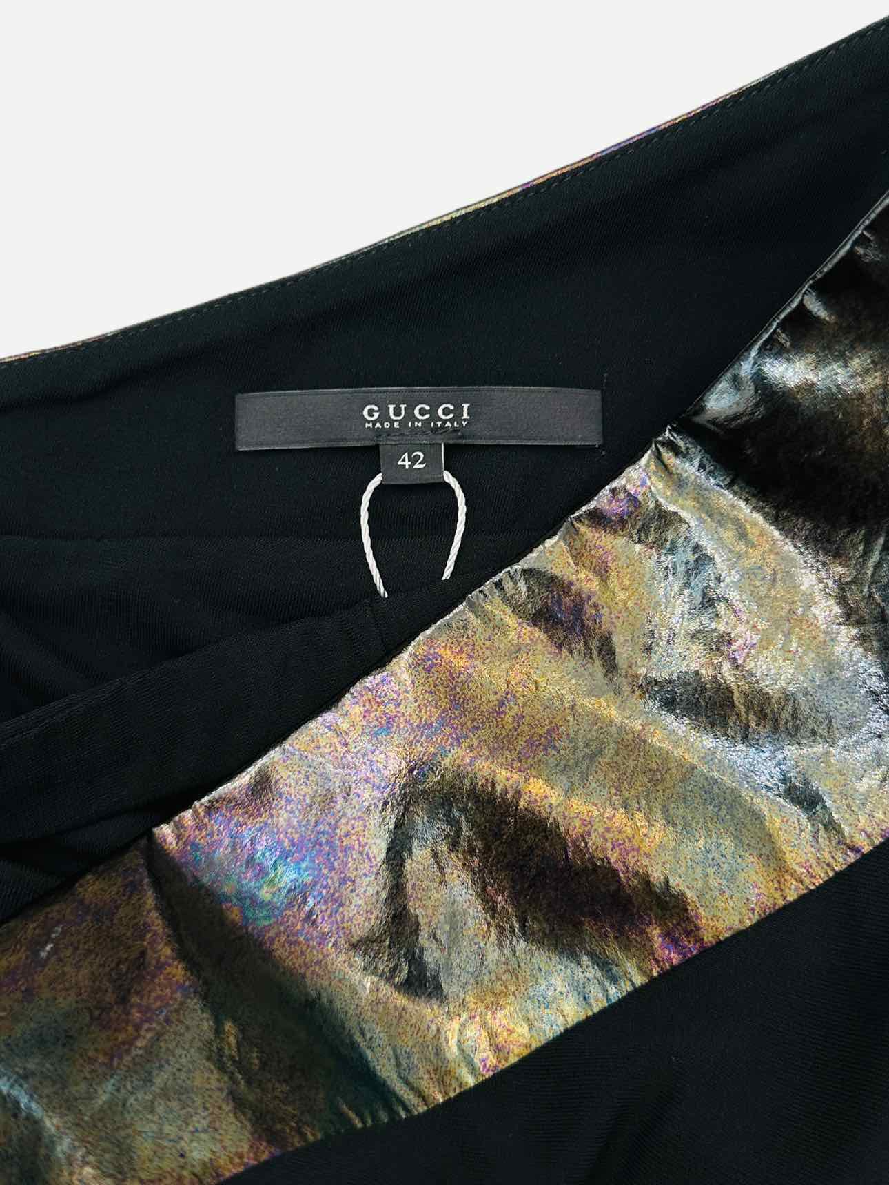 GUCCI One Shoulder Black Size US 6 Short Dress