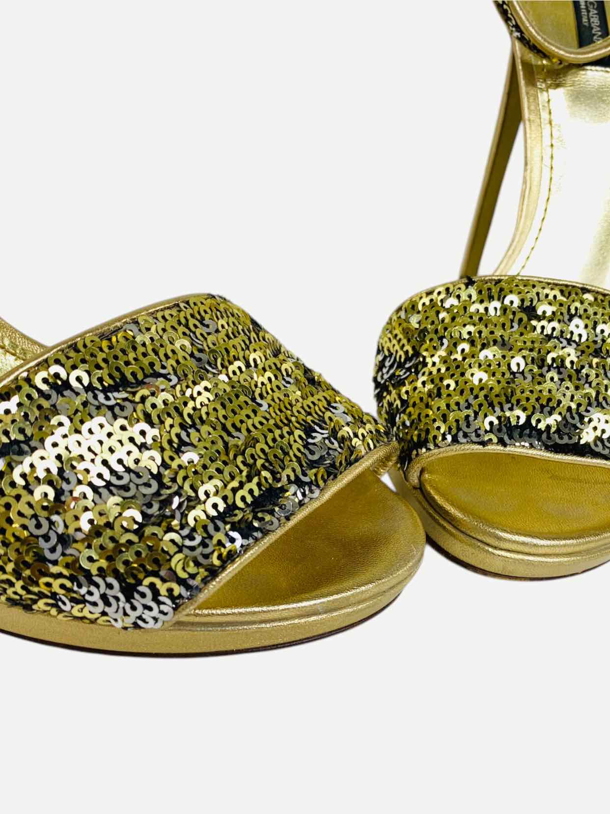 DOLCE & GABBANA Gold Size EU 40 Heeled Sandals
