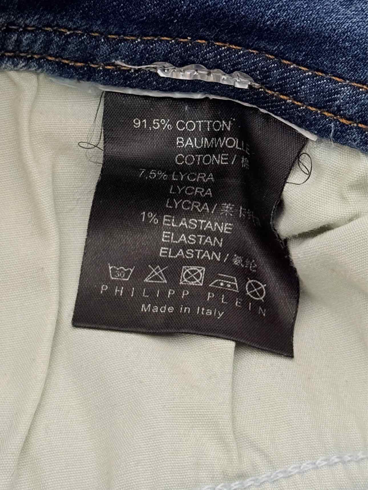PHILIPP PLEIN Retro Superhero Blue Size 28 Jeans