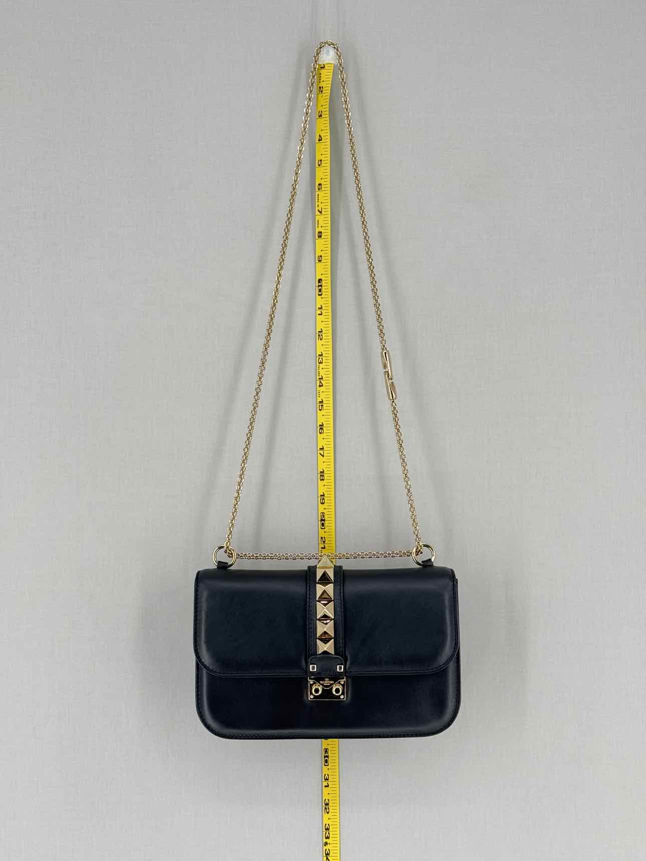 VALENTINO GARAVANI Glam Lock Black Shoulder Bag