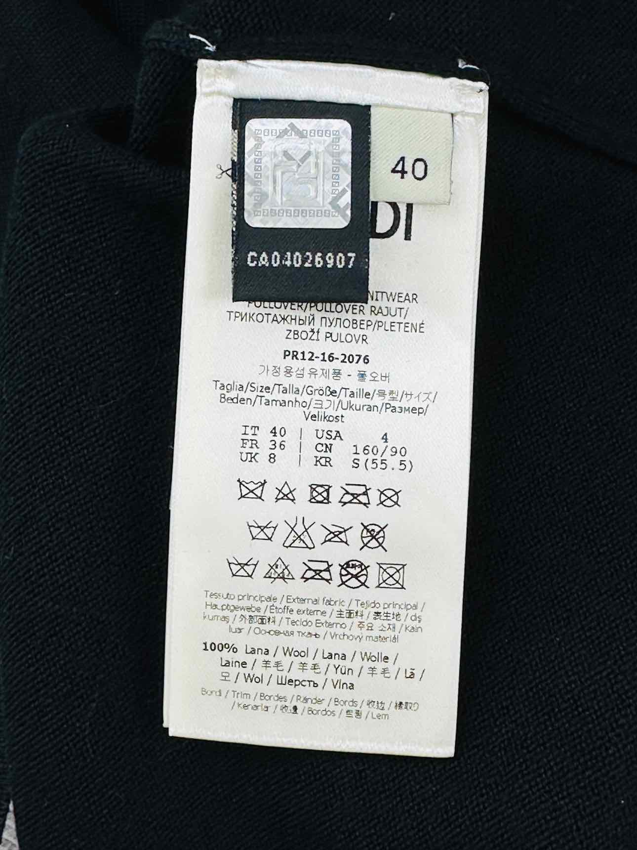 FENDI Bug Eye Black Multicolor Size US 4 Jumper