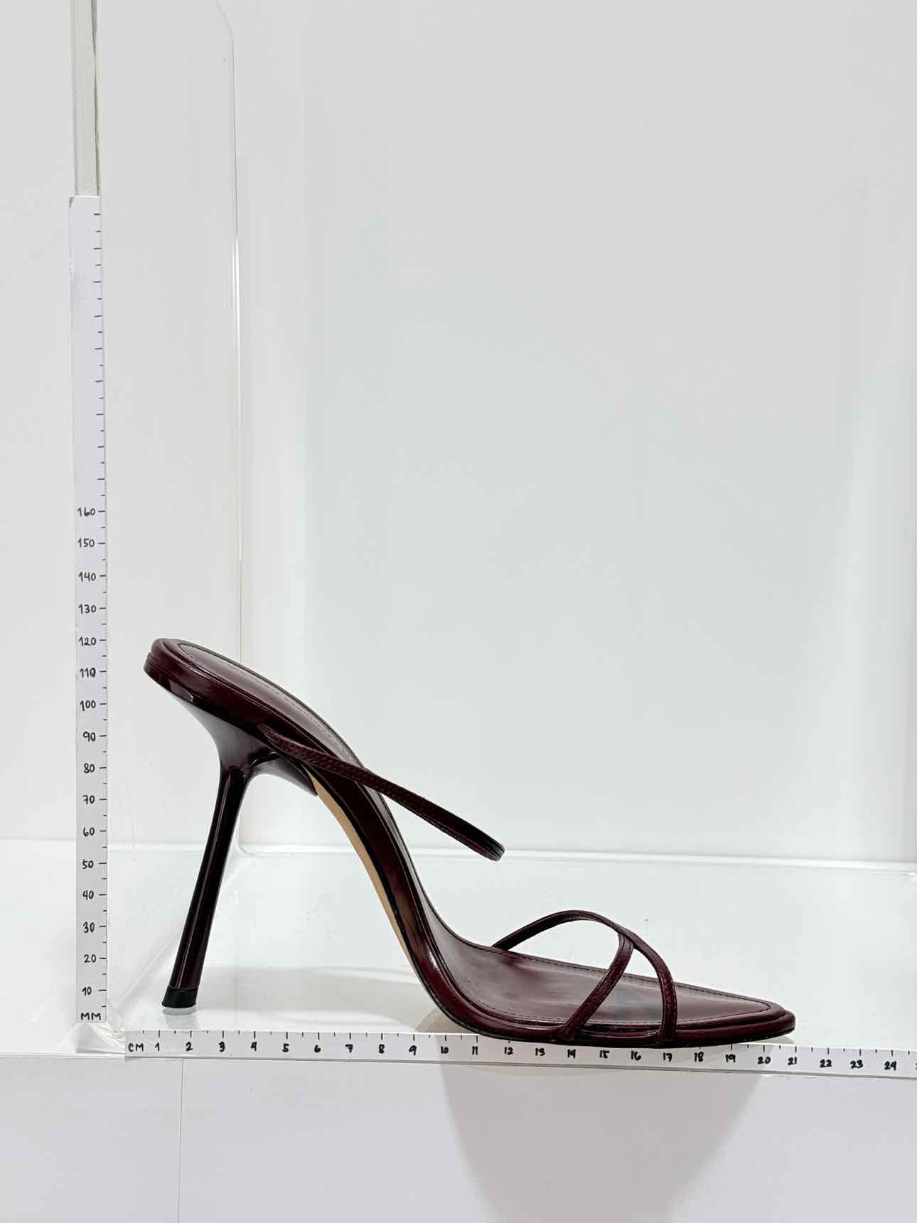 MANGO Burgundy Strappy Size EU 38 Heeled Sandals
