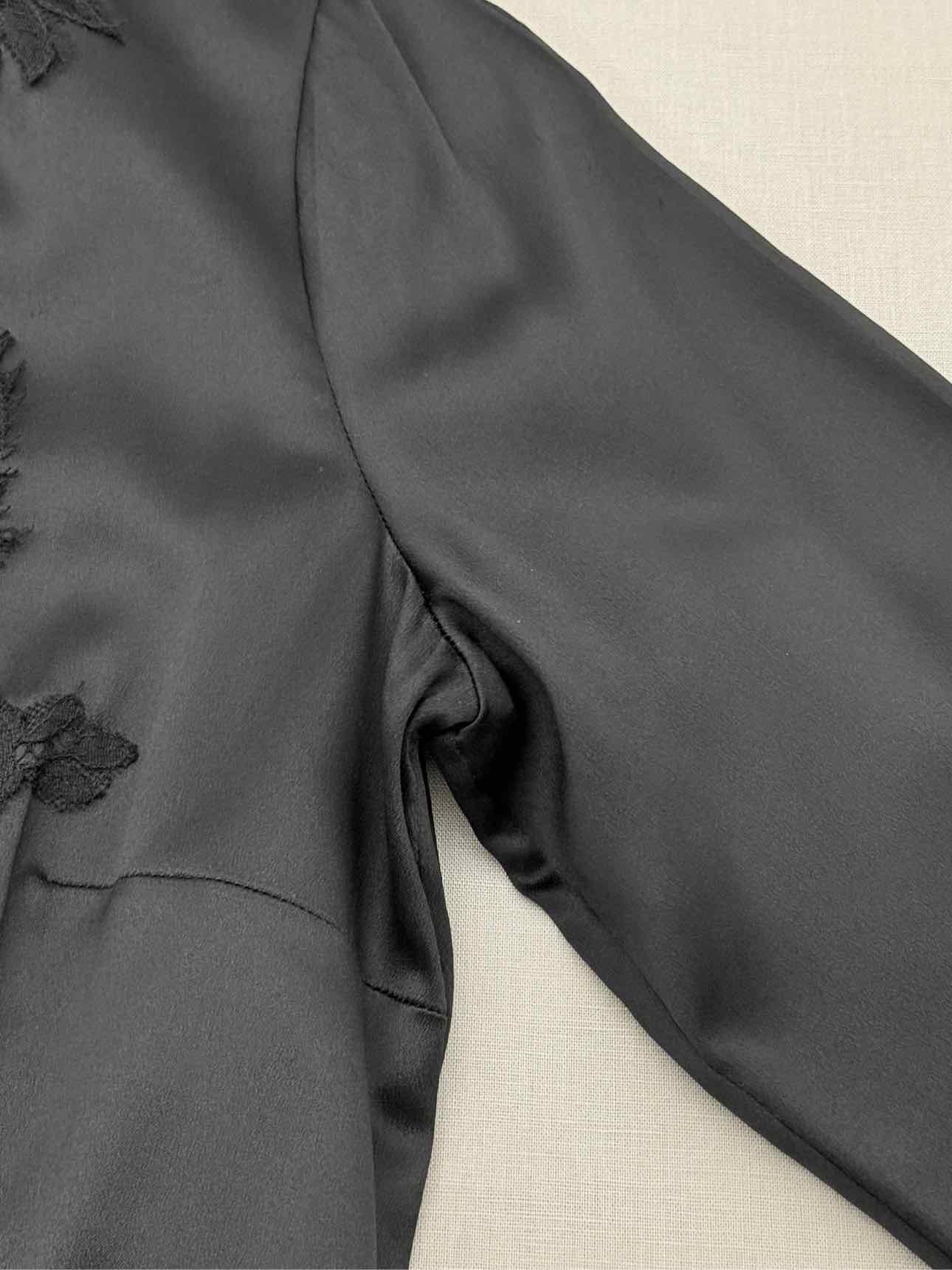 DOLCE & GABBANA Black Floral Trim Size US 8 Blouse