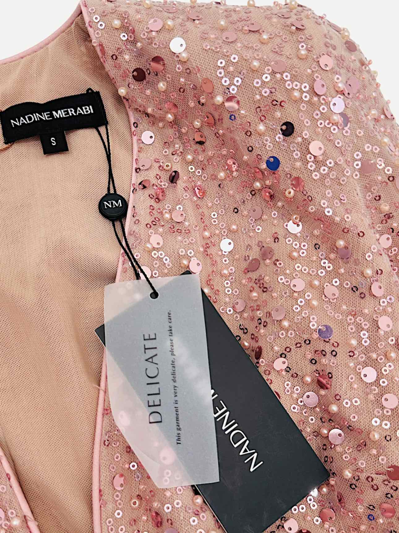 NADINE MERABI Sequin Pink Size Small Jumpsuit