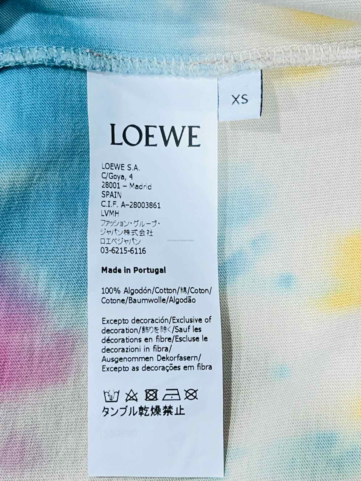 LOEWE Tie Dye Pink Multicolor Size XSmall T-shirt