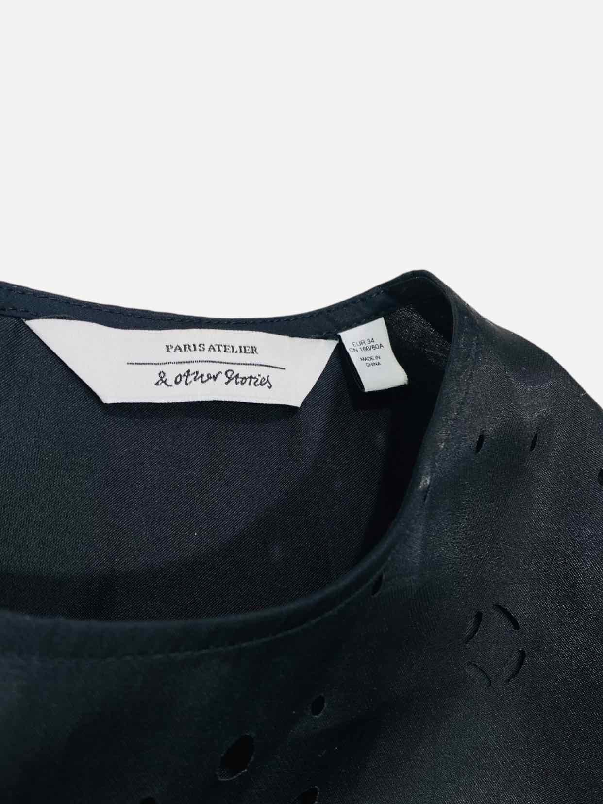 & OTHER STORIES Long Sleeve Black Size US 2 Short Dress