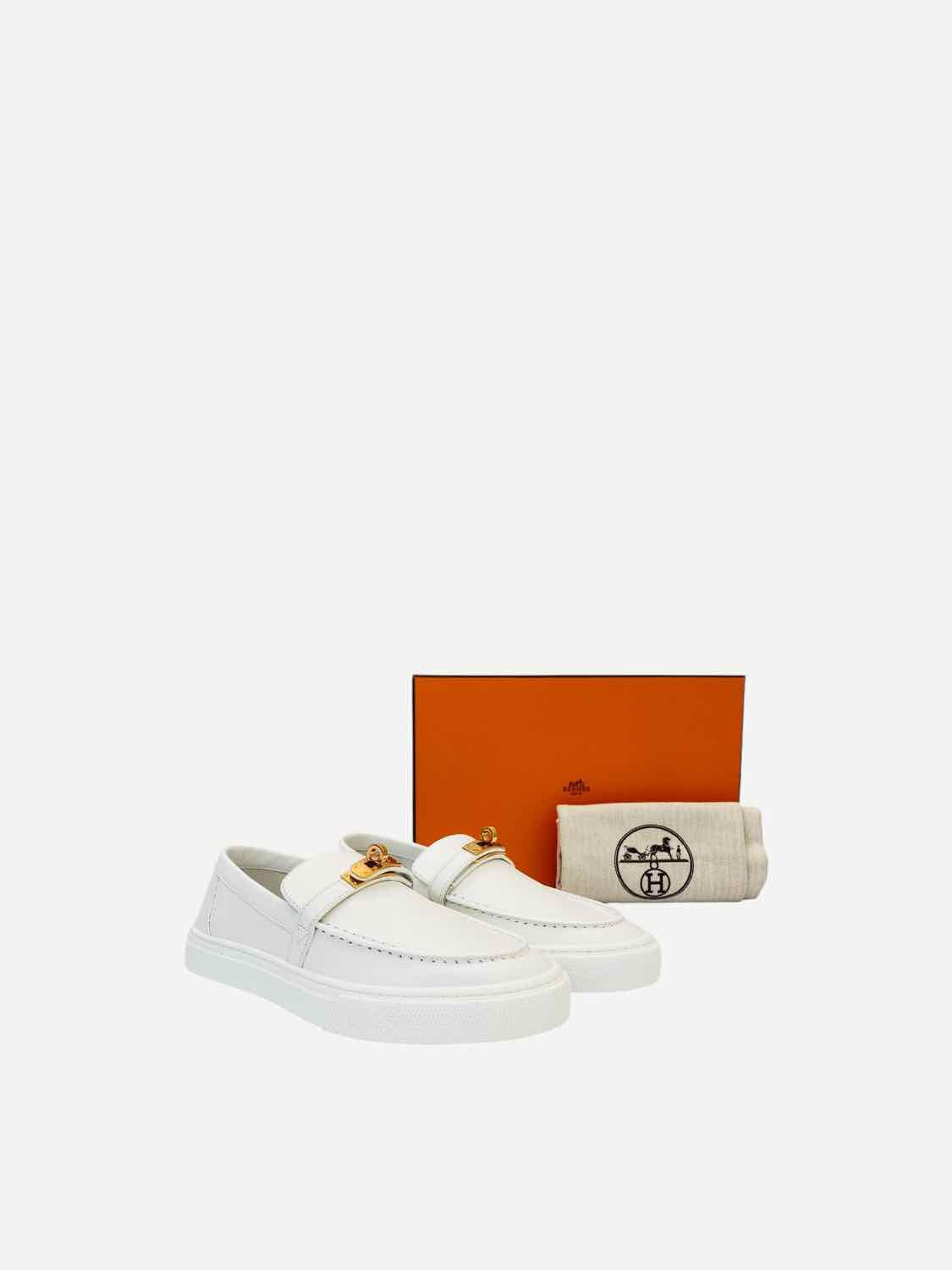 HERMES Game Slip-On White Size EU 37.5 Sneakers