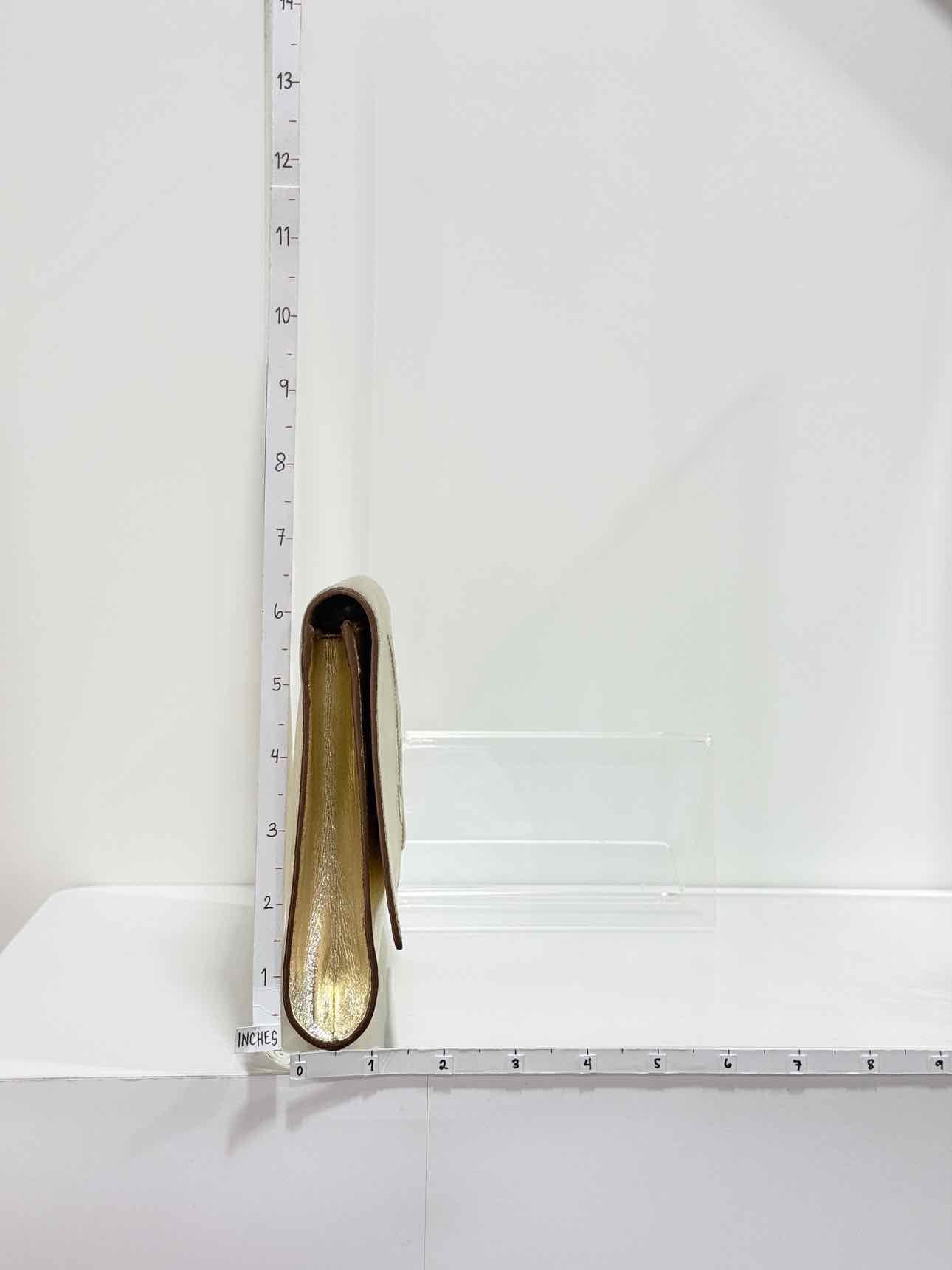 YVES SAINT LAURENT Belle De Jour Metallic Gold Clutch