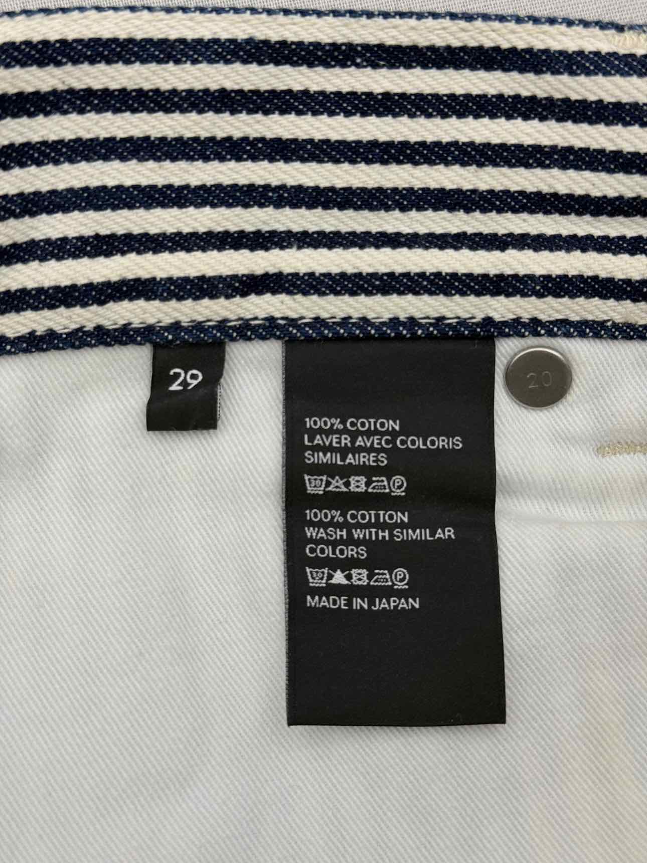CELINE White & Navy Blue Hickory Stripe Size 29 Jeans