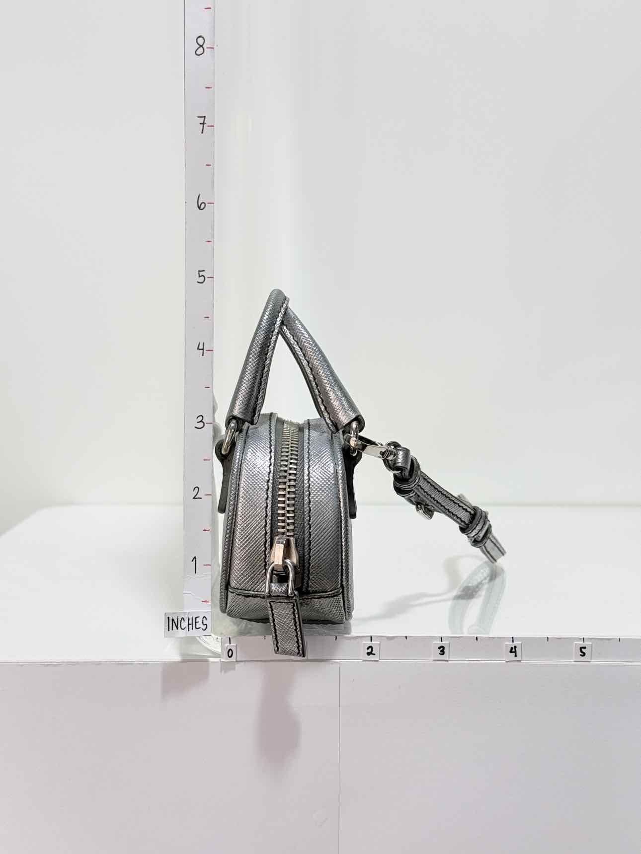 PRADA Metallic Silver Bag Charm