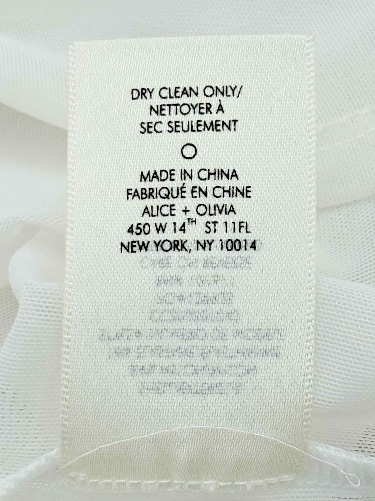 ALICE + OLIVIA White Mesh Size Medium Top