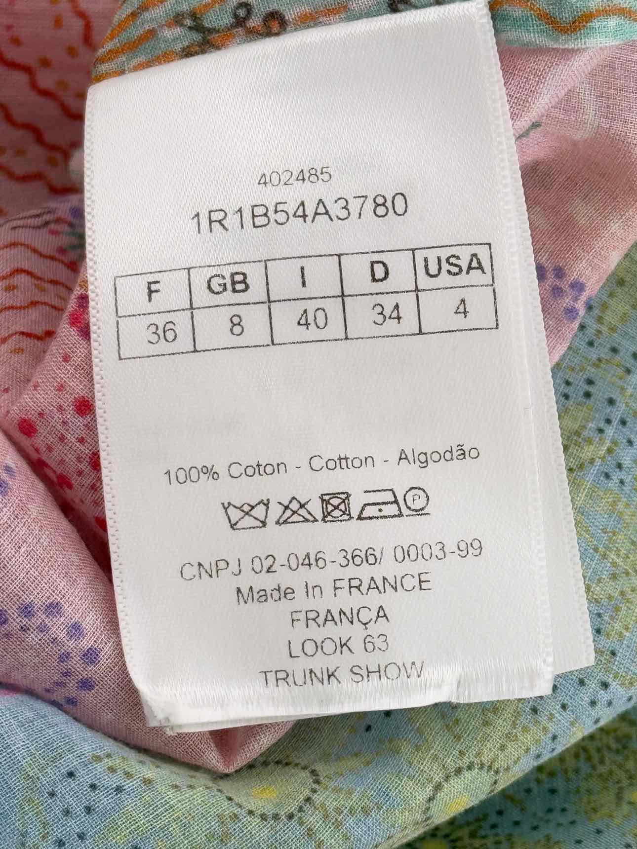 CHRISTIAN DIOR Green Multicolor Size US 4 Blouse