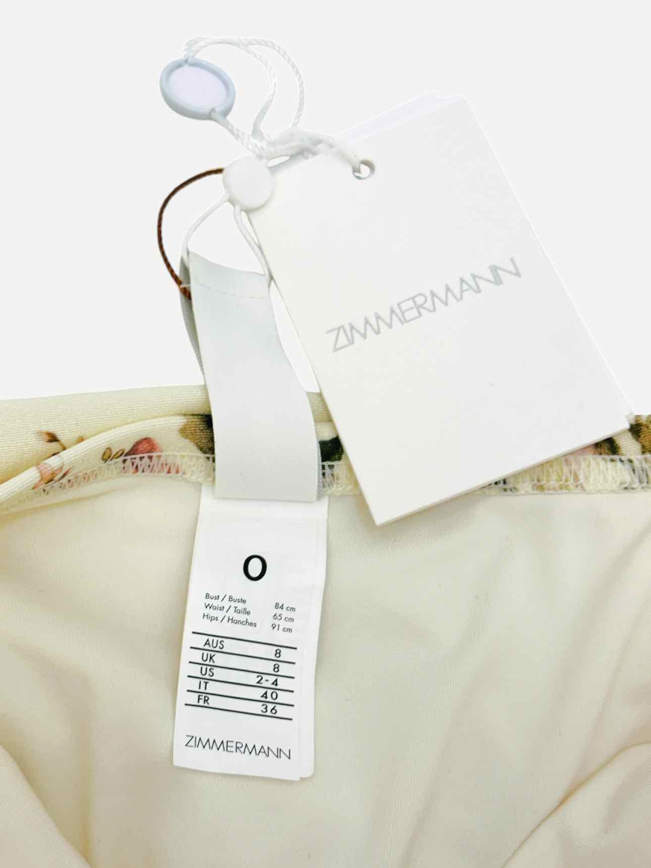 ZIMMERMANN Cream Multicolor Floral Size US 2-4 Swimsuit