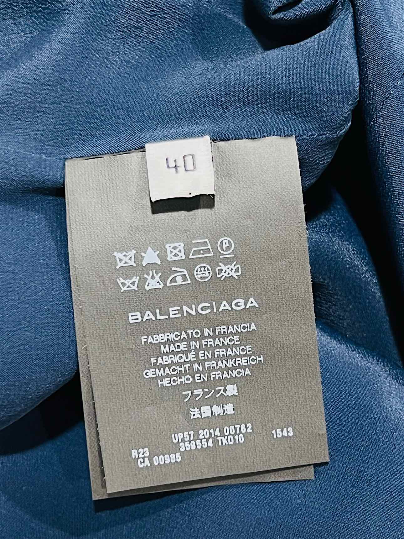 BALENCIAGA Draped Blue Size US 8 Knee Length Dress
