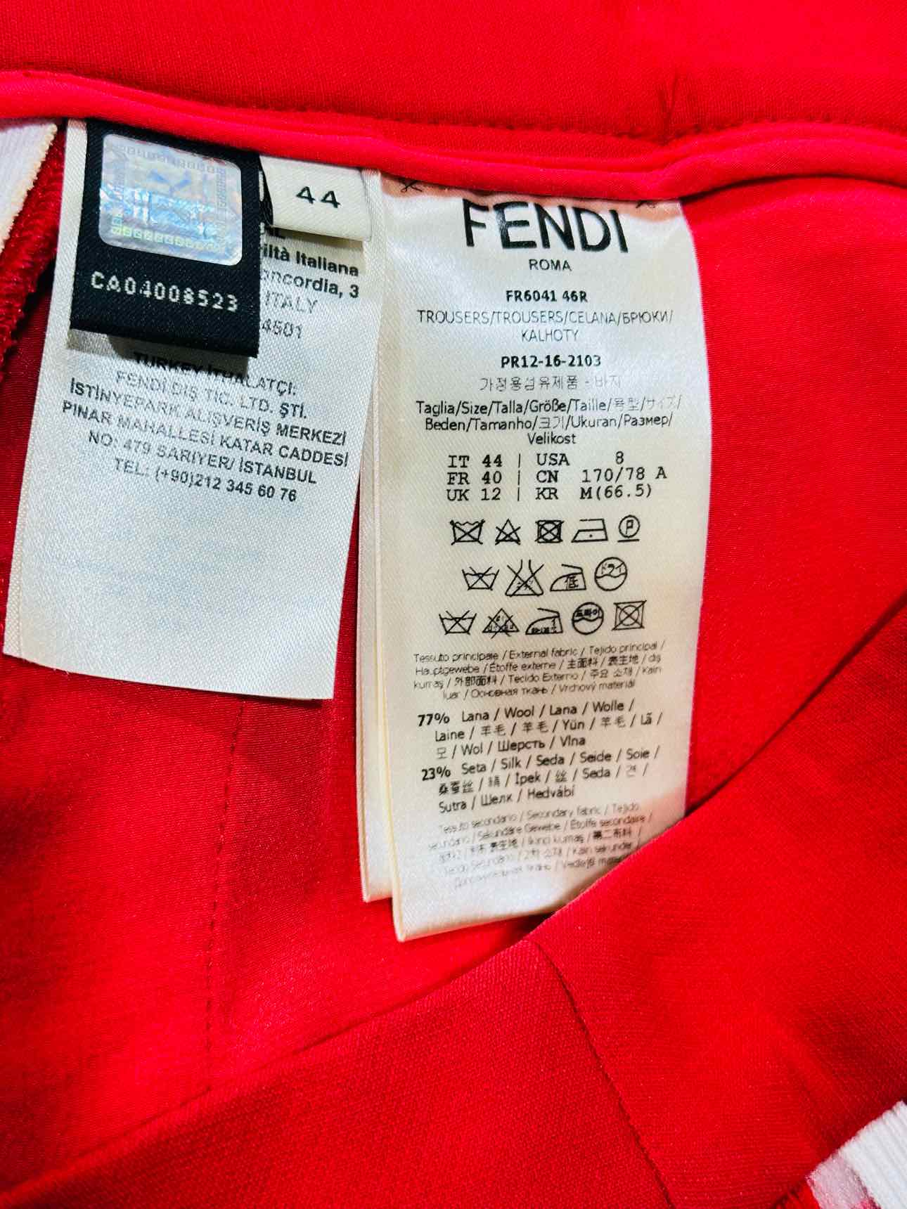 FENDI Red & White Harlequin Size US 8 Outfit Set