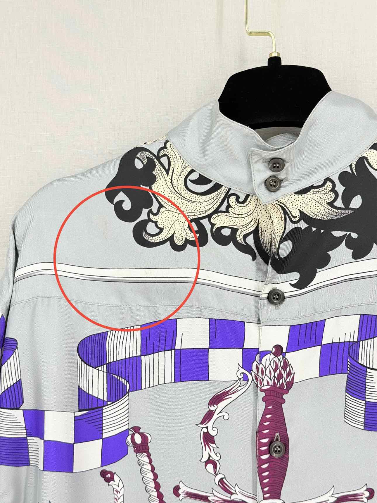 MIU MIU Grey Multicolor Sword Print Size US 2 Shirt