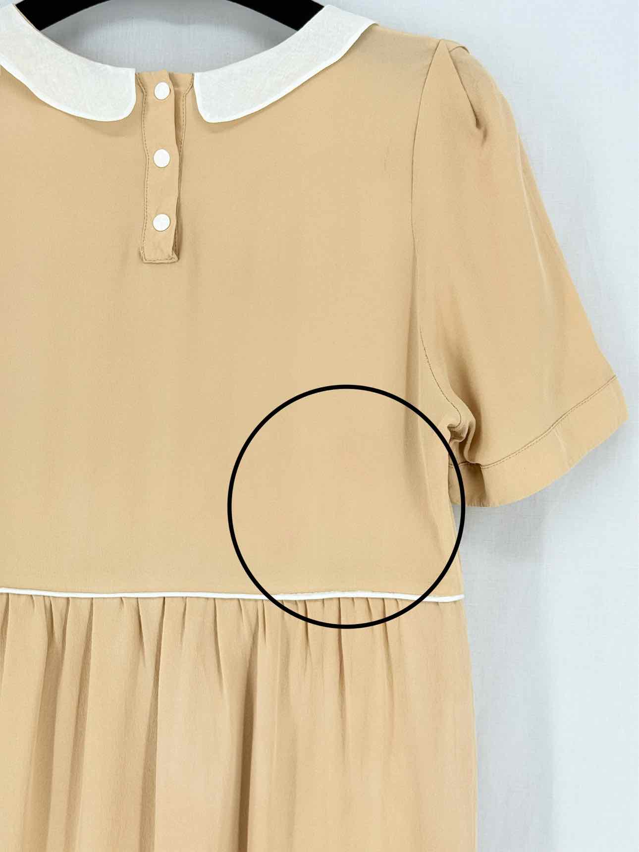 CLAUDIE PIERLOT Beige w/ white Size US 6 Short Dress