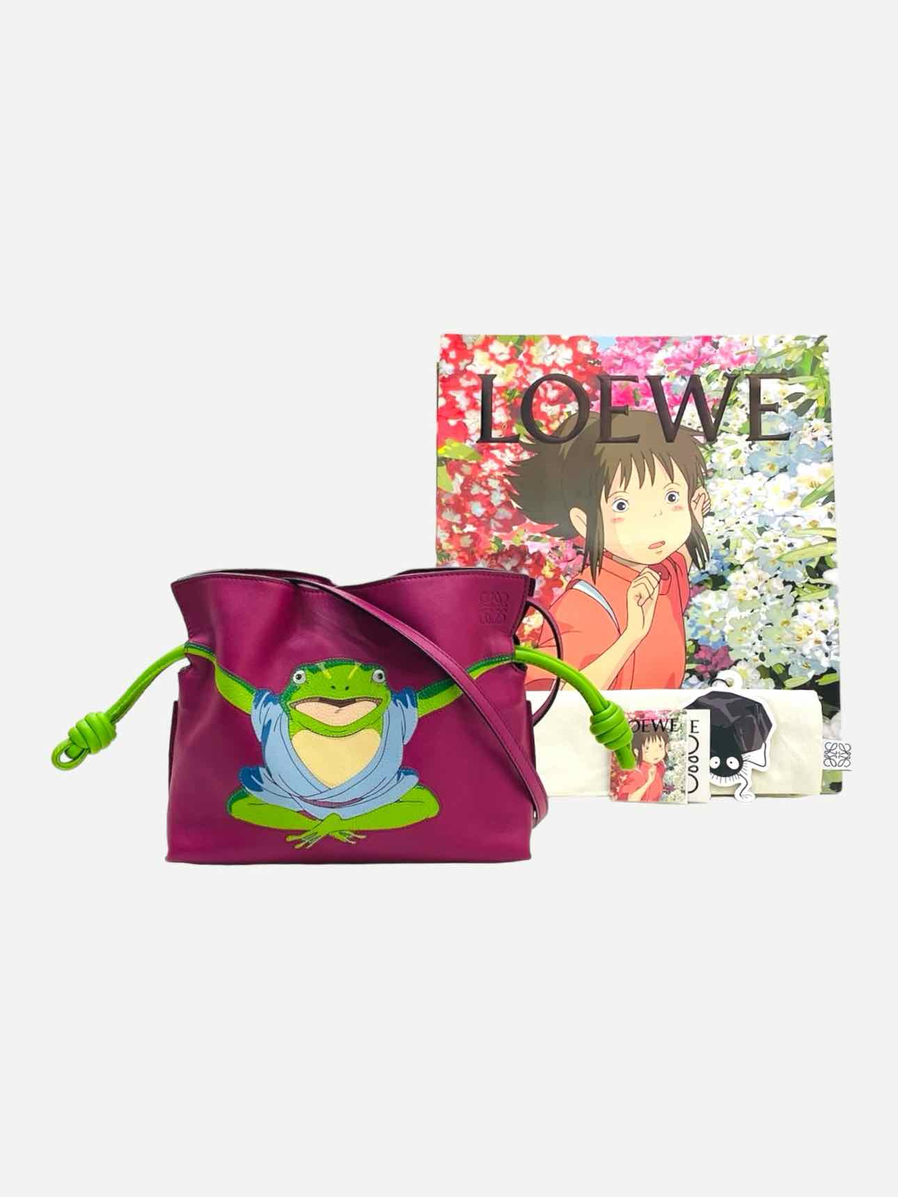 LOEWE Flamenco Purple & Green Frog Shoulder Bag