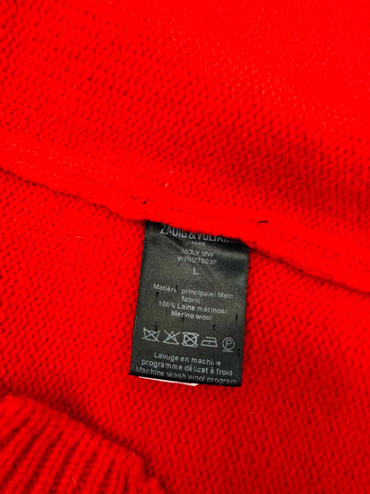 ZADIG & VOLTAIRE V Neck Red Size Large Vest